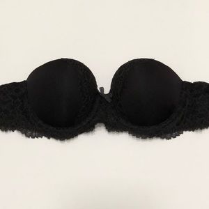 NWT Victoria Secret Sexy Black lace Strapless Bra